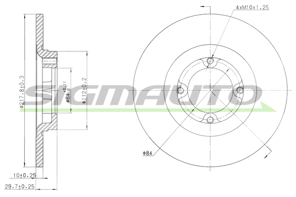 Disque de frein SIGMAUTO DBA533S