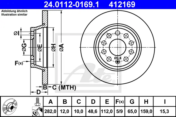 Disque de frein ATE-APAC 24.0112-0169.1