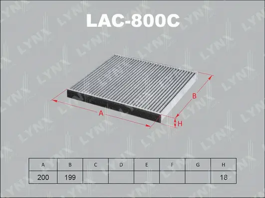 Filtre, air de l'habitacle LYNXAUTO LAC-800C
