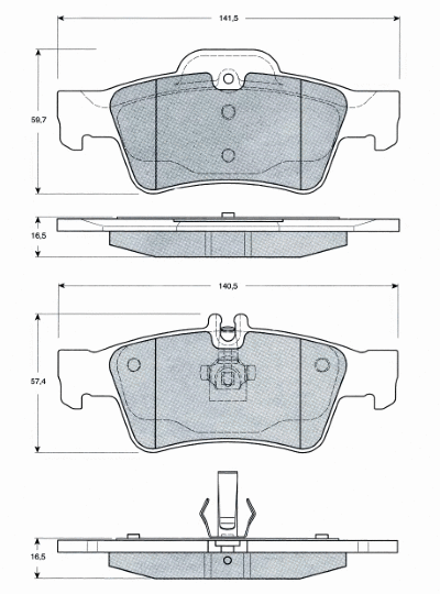 Kit de plaquettes de frein, frein à disque MTR MT563
