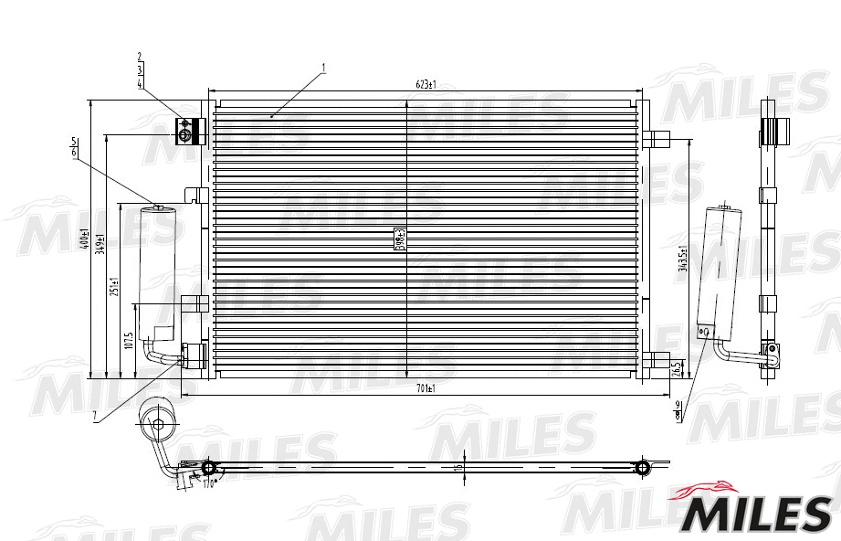 Condenseur, climatisation MILES ACCB026
