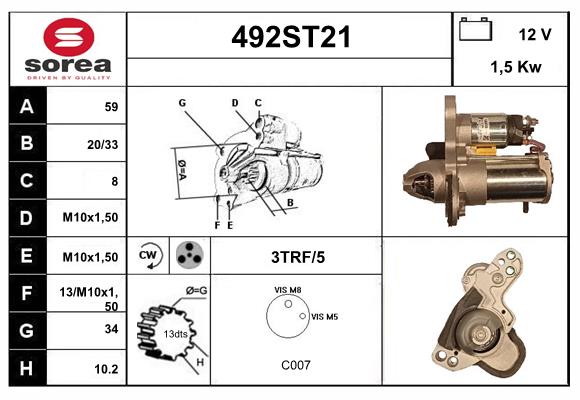 Démarreur STARTCAR 492ST21