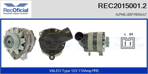 Alternateur RECOFICIAL REC2015001.2