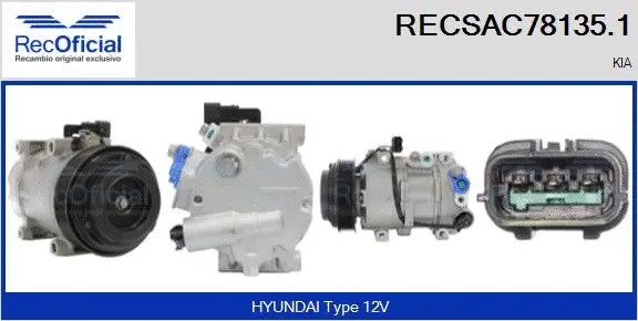 Compresseur, climatisation RECOFICIAL RECSAC78135.1