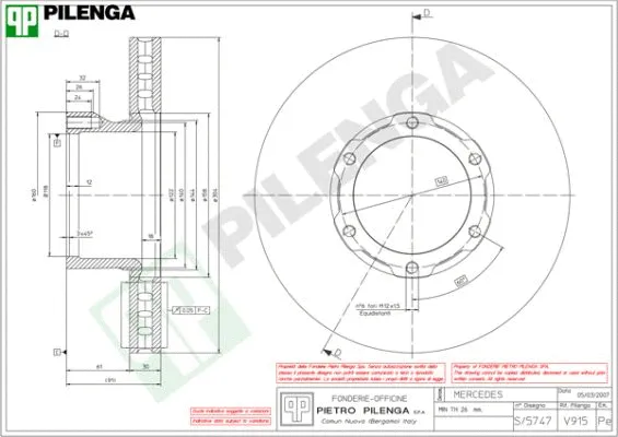 Disque de frein PILENGA V915