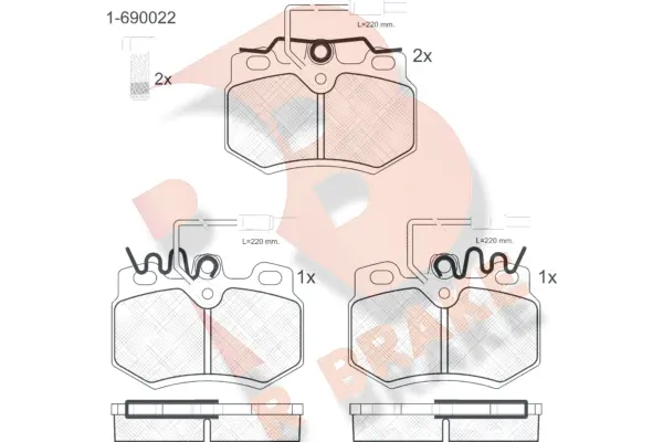 Kit de plaquettes de frein, frein à disque R BRAKE RB0553-203