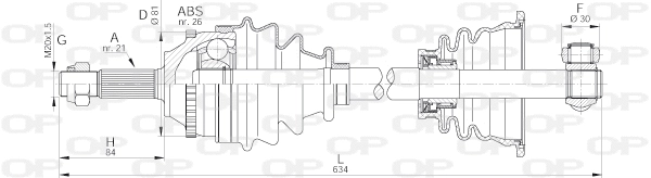 Arbre de transmission OPEN PARTS DRS6072.00