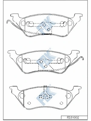 Kit de plaquettes de frein, frein à disque FBK FD31002