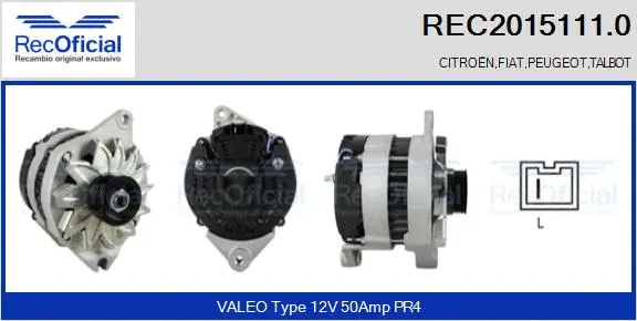 Alternateur RECOFICIAL REC2015111.0