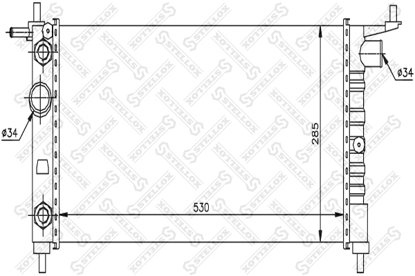 Radiateur, refroidissement du moteur STELLOX 10-26072-SX