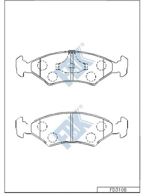 Kit de plaquettes de frein, frein à disque FBK FD3108