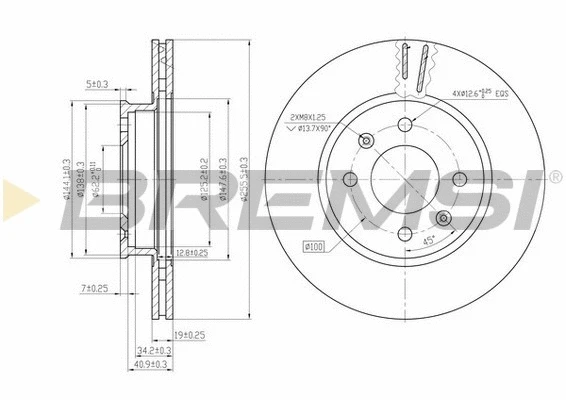 Disque de frein BREMSI CD7636V