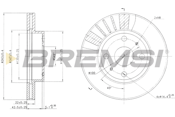Disque de frein BREMSI CD6405V