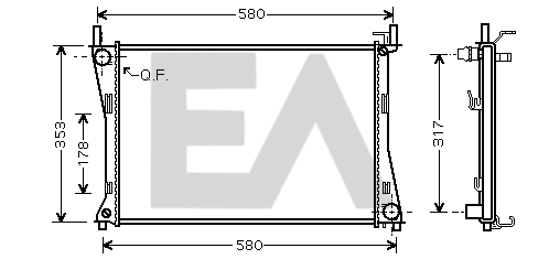 Radiateur, refroidissement du moteur EACLIMA 31R22118