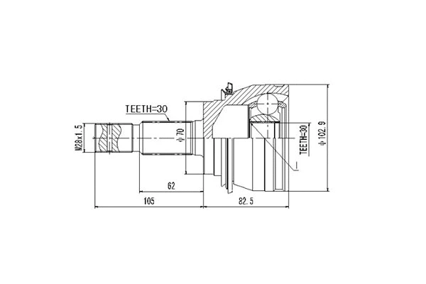 Jeu de joints, arbre de transmission DYNAMATRIX DCV859107