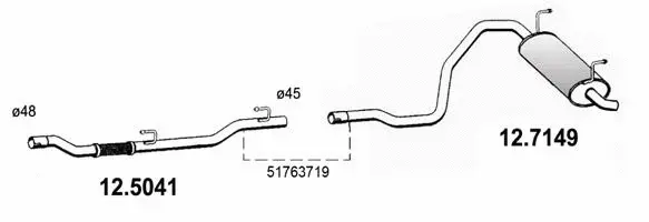 Tuyau d'échappement ASSO 12.5041