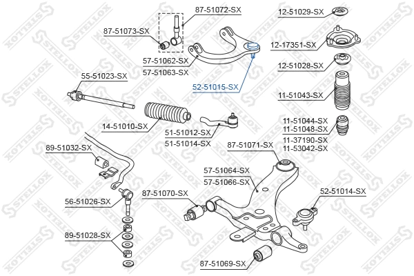 Rotule de suspension STELLOX 52-51015-SX