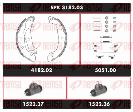 Kit de freins, freins à tambours REMSA SPK 3182.03