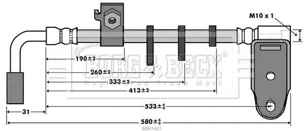 Flexible de frein BORG & BECK BBH7407