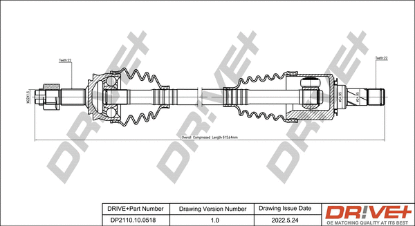 Arbre de transmission Dr!ve+ DP2110.10.0518