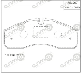 Kit de plaquettes de frein, frein à disque ASIMCO KD7545