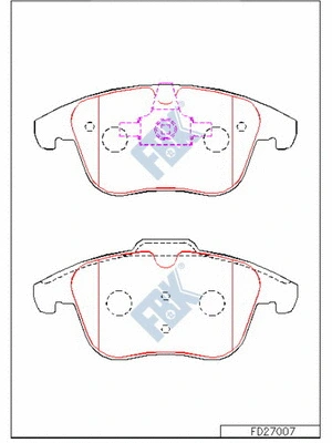 Kit de plaquettes de frein, frein à disque FBK FD27007