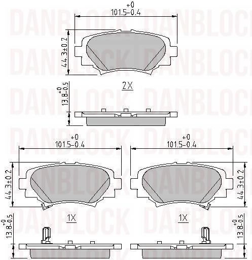 Kit de plaquettes de frein, frein à disque DANBLOCK DB 511165