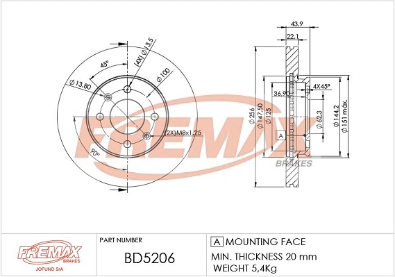 Disque de frein FREMAX BD-5206