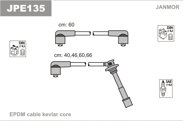 Kit de câbles d'allumage JANMOR JPE135