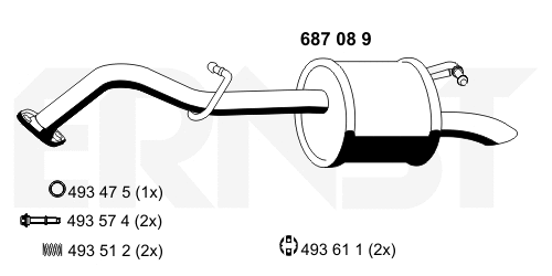 Silencieux arrière ERNST 687089