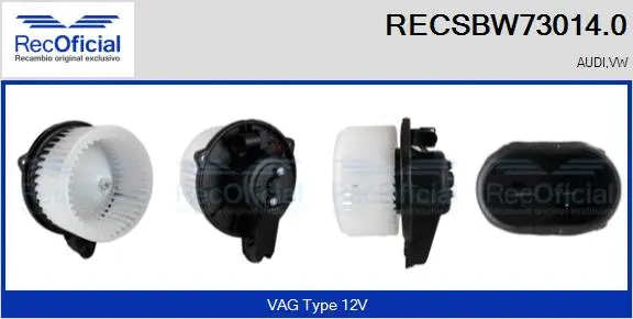 Pulseur d'air habitacle RECOFICIAL RECSBW73014.0