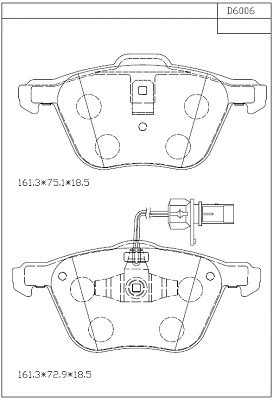 Kit de plaquettes de frein, frein à disque ASIMCO KD6006