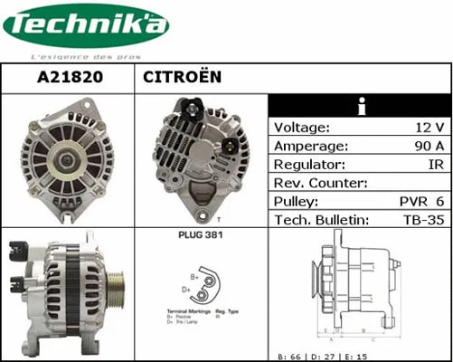 Alternateur Technika A21820