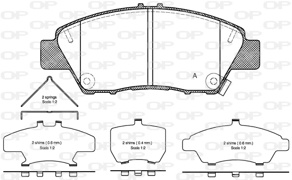 Kit de plaquettes de frein, frein à disque OPEN PARTS BPA1358.02