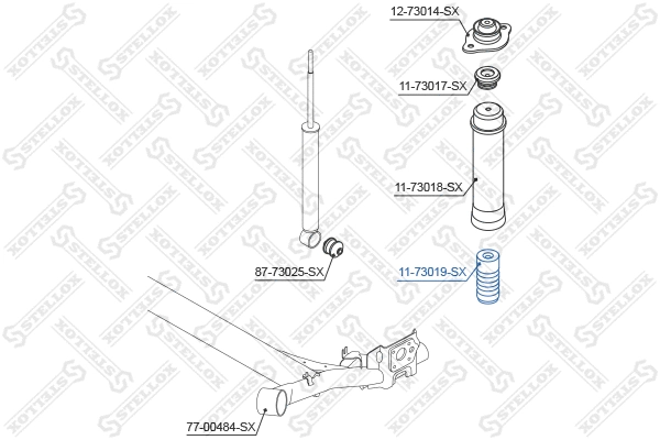 Butée élastique, suspension STELLOX 11-73019-SX