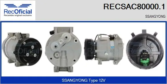 Compresseur, climatisation RECOFICIAL RECSAC80000.1