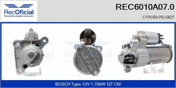 Démarreur RECOFICIAL REC6010A07.0