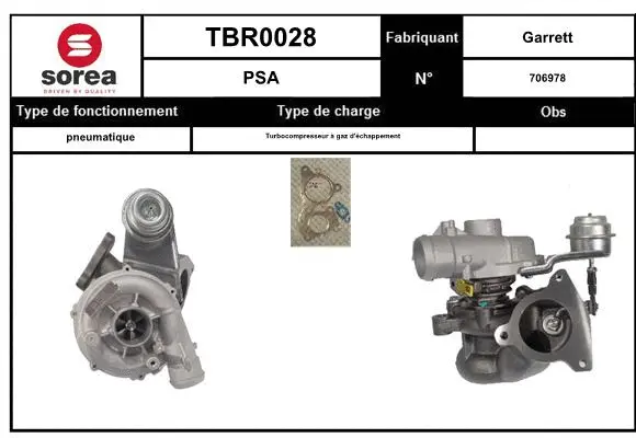 Turbocompresseur, suralimentation EAI TBR0028
