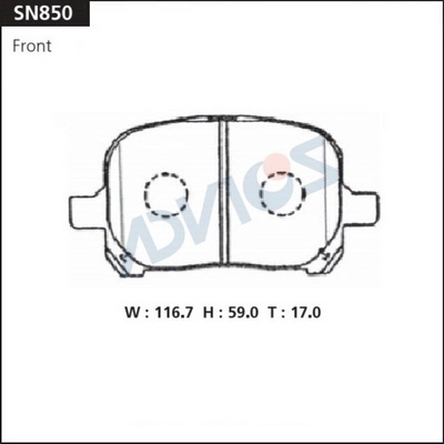 Kit de plaquettes de frein, frein à disque ADVICS SN850