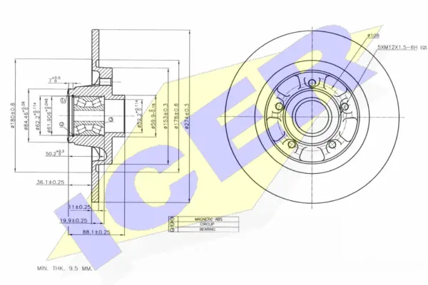 Disque de frein ICER 78BD6327-1