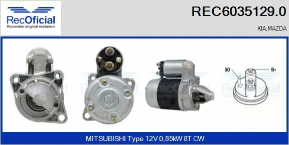Démarreur RECOFICIAL REC6035129.0