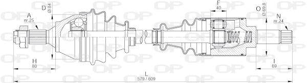 Arbre de transmission OPEN PARTS DRS6196.00
