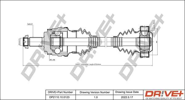 Arbre de transmission Dr!ve+ DP2110.10.0123