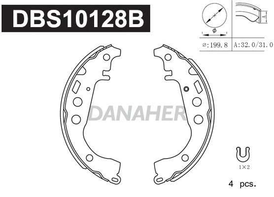 Jeu de mâchoires de frein DANAHER DBS10128B