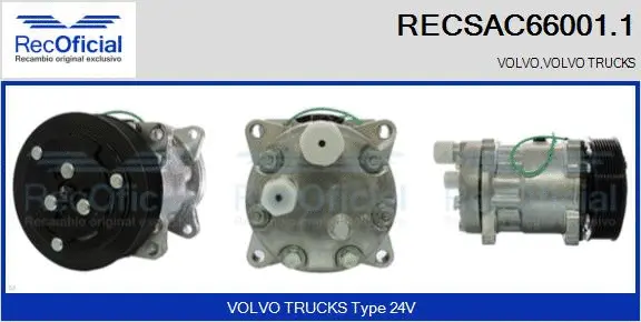 Compresseur, climatisation RECOFICIAL RECSAC66001.1