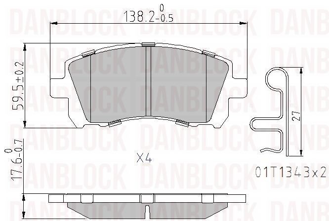 Kit de plaquettes de frein, frein à disque DANBLOCK DB 510781