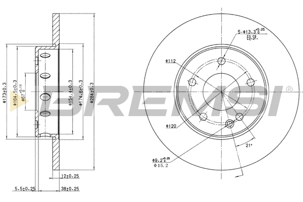 Disque de frein BREMSI CD6540S