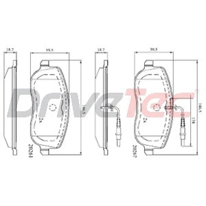 Kit de plaquettes de frein, frein à disque DriveTec DPAD1792