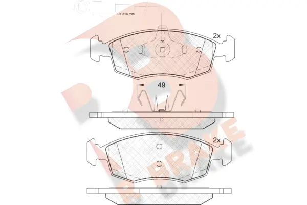 Kit de plaquettes de frein, frein à disque R BRAKE RB2033