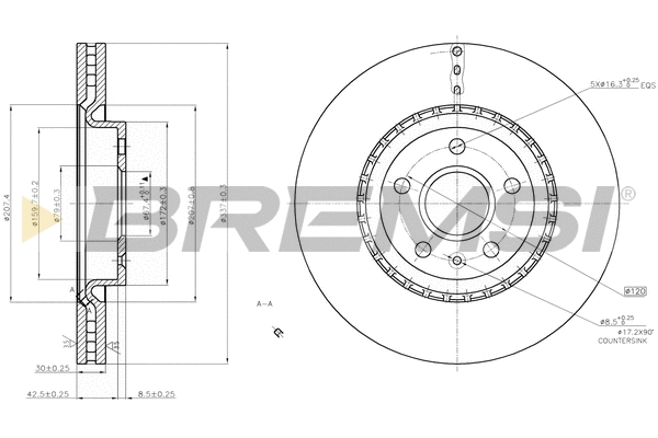Disque de frein BREMSI CD7723V